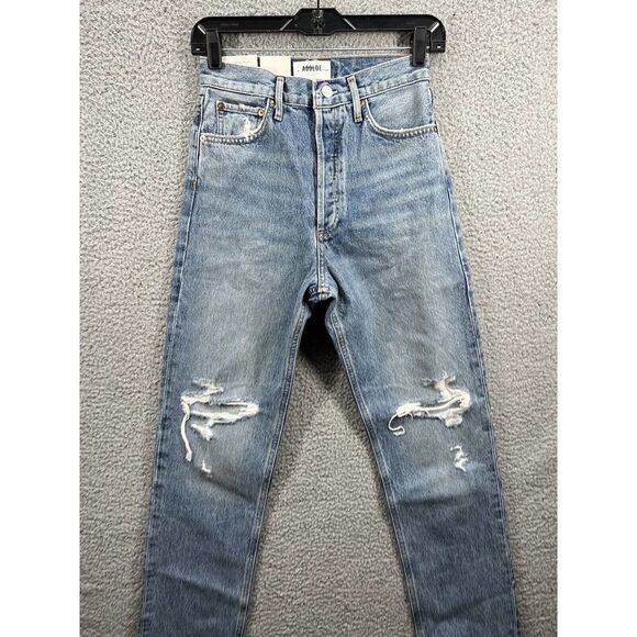 Agolde 90’s Pinch Waist High Rise Straight Size 24 in “Ruler” - Picture 3 of 12